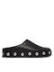 Leather Mules with Heel in Black Color