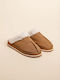 Winter Women's Slippers with Fur Brown