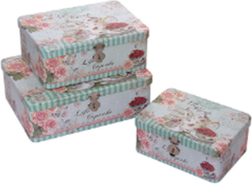 Etoile Metalic Cutie de Depozitare cu Capac 3buc