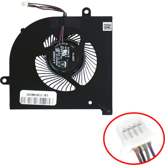 Laptop Cpu Cooling Fan Msi Stealth 17m A12u A12ue Ms17r1 Ms-17r1 E322501301a87 Bs5005hs-u3i 17r1-c-cw-4p 4pin Code 81612