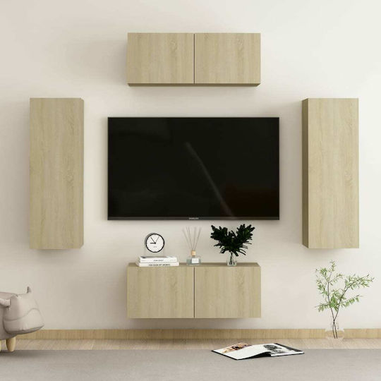 Wall Living Room Cabinet made of Particle Board Sonoma 80x30x30cm