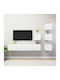 Wall Living Room Cabinet made of Particle Board White 80x30x30cm