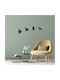 Decorative Silhouette Pigeons Black Metallic 16x15cm