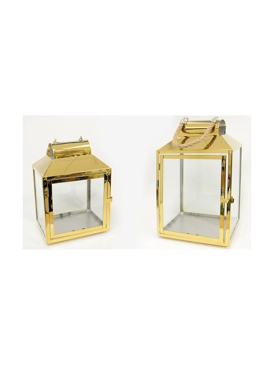 Faitakis Pack Σετ Φαναράκια με Σχοινί Χρυσά 26x17x42εκ. 2τμχ
