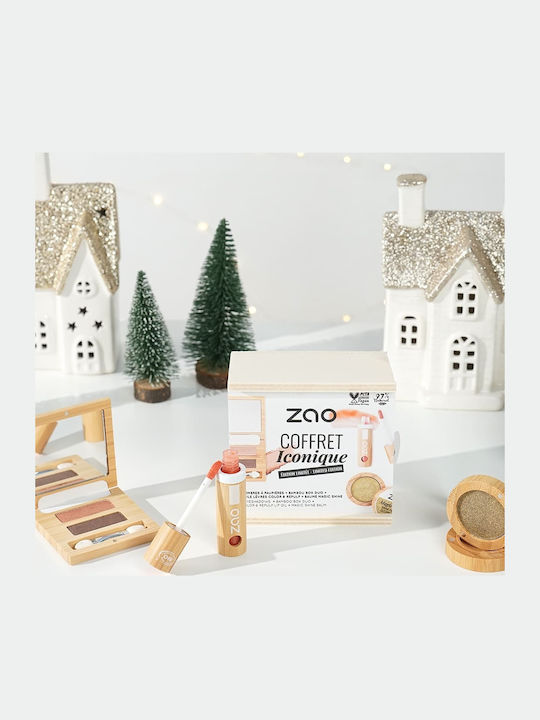 Zao Organic Makeup Iconique Selection Makeup Set for Face Eyes and Lips 3 Pieces