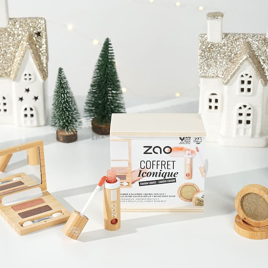 Zao Organic Makeup Iconique Selection Makeup Set for Face Eyes and Lips 3 Pieces