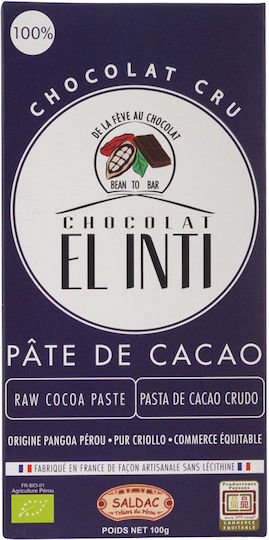 Saldac Organic Ciocolata Amaruie cu 100% Cacao 100gr