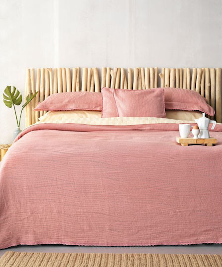 Palamaiki 1099 Σετ Κουβερλί Υπέρδιπλο Dark Pink 230x245cm 3τμχ