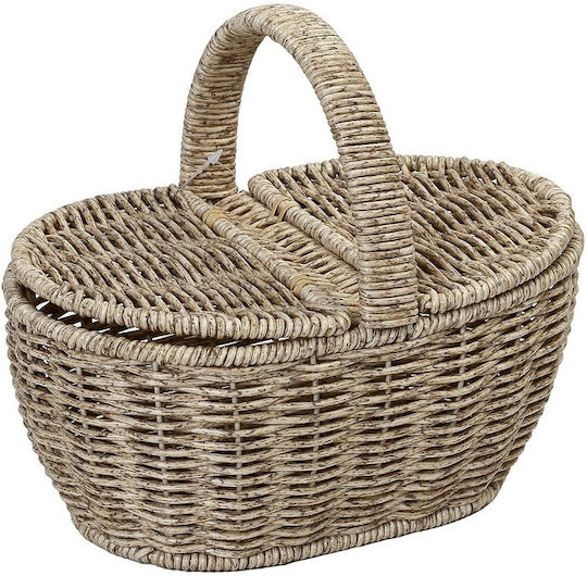 Espiel Σετ Διακοσμητικά Καλάθια Rattan με Καπάκι Μπεζ 22x15x19εκ. 3τμχ