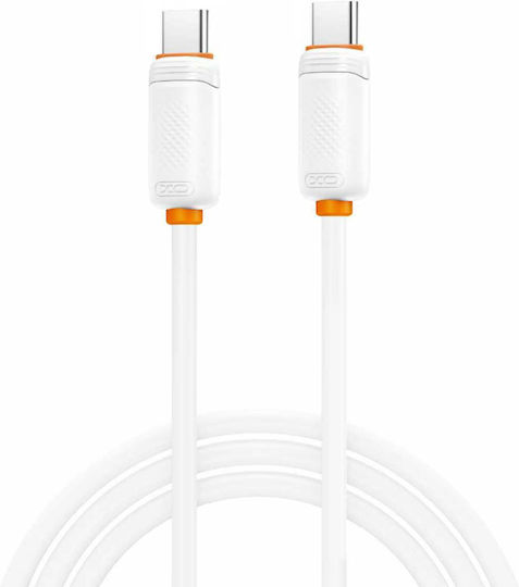 XO USB 2.0 Cable USB-C male - USB-C 60W PD Λευκό 1m 16.005.0406