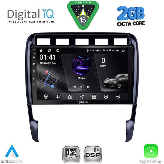 Digital IQ Car Audio System for Porsche Cayenne 2002-2011 (Bluetooth/USB/WiFi/GPS/Apple-Carplay/Android-Auto) with Touch Screen 9"