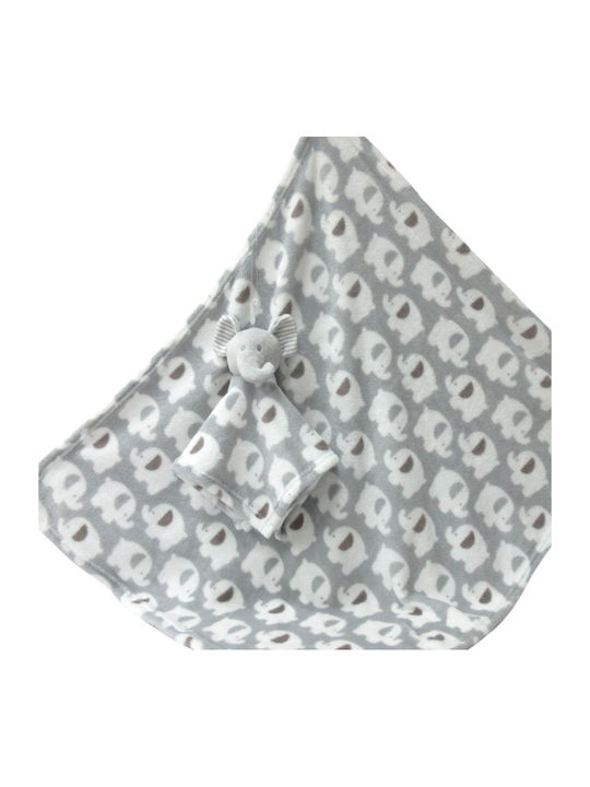Viopros Κουβέρτα Αγκαλιάς & Λίκνου Γκρι 70x90εκ. 2τμχ