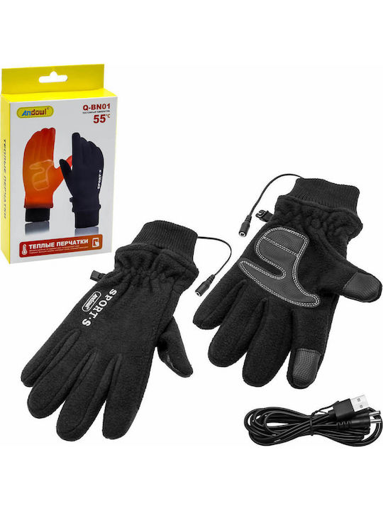 Andowl Heated Men's Motorcycle Gloves Black