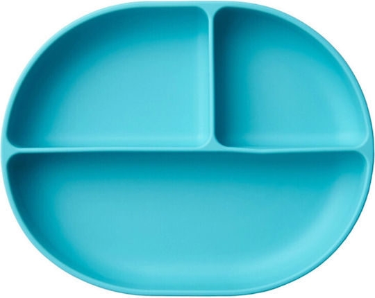 Zingies Baby Food Plate Ike made of Silicone Turquoise
