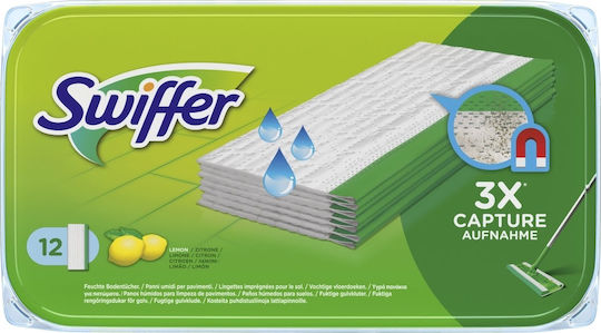 Swiffer Άρωμα Λεμόνι για Πάτωμα Ανταλλακτικό Πανί Παρκετέζας 12τμχ