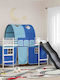 Pat pentru Copii Loft Bed Single Alb pentru Saltea 90x190cm