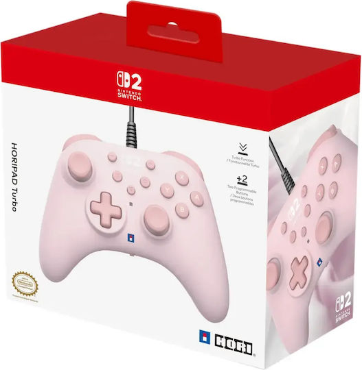Hori Horipad Turbo Verkabelt für Schalter 2 Cozy Rosa
