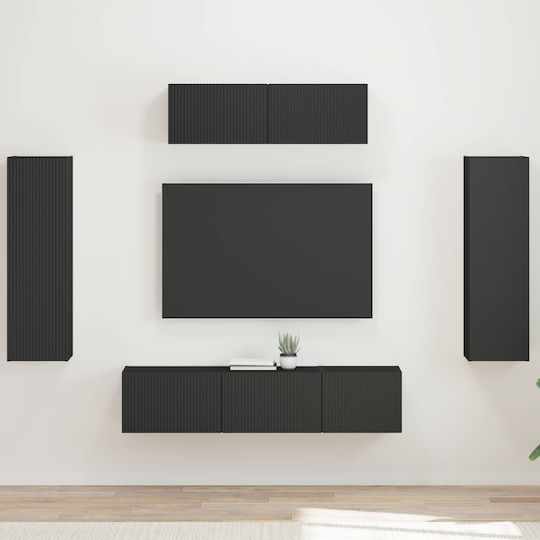 Unitate TV pentru sufragerie Negru cu iluminare L30xA31xÎ100cm