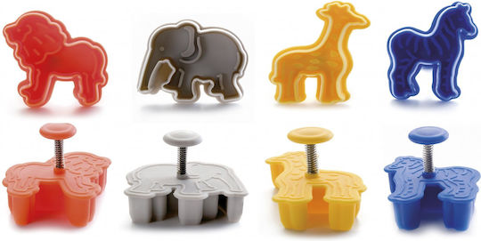 Set 4 Ibili Safari Cookie Cutters-accessories Plastic 5 Cm Multicolor