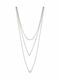 Awear Halskette Dreifach mit Design Herz aus Stahl mit Zirkon