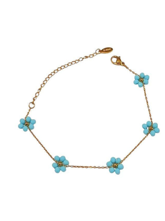 Awear Women's Bracelet with design Flower made of Steel Gold Plated