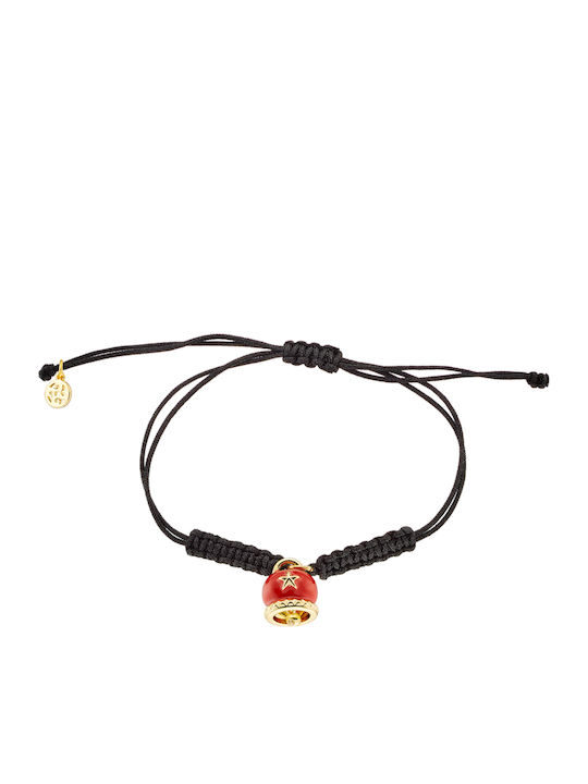 Oxette Women's Bracelet Lucky Charm Macrame made of Brass Gold Plated with Zircon