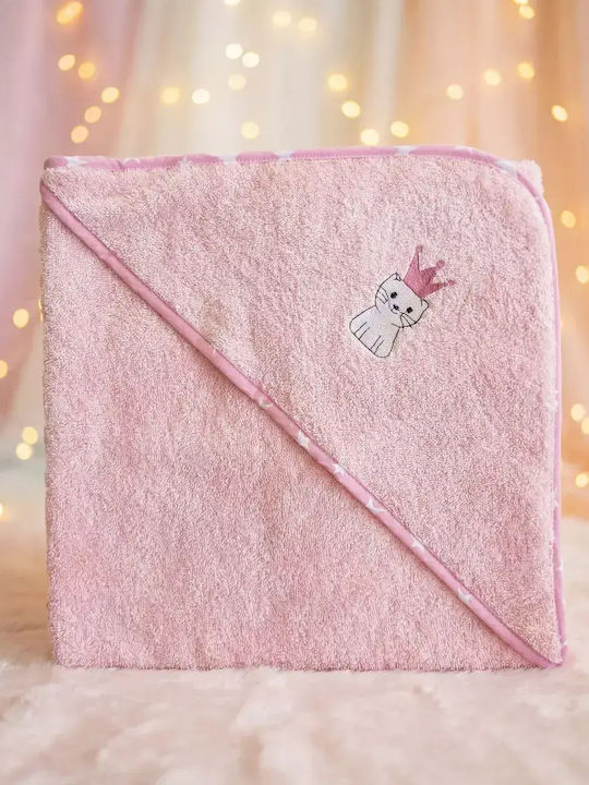 Makis Tselios Home Baby Bathrobe-Baby Bath Towel Hooded 75x75cm
