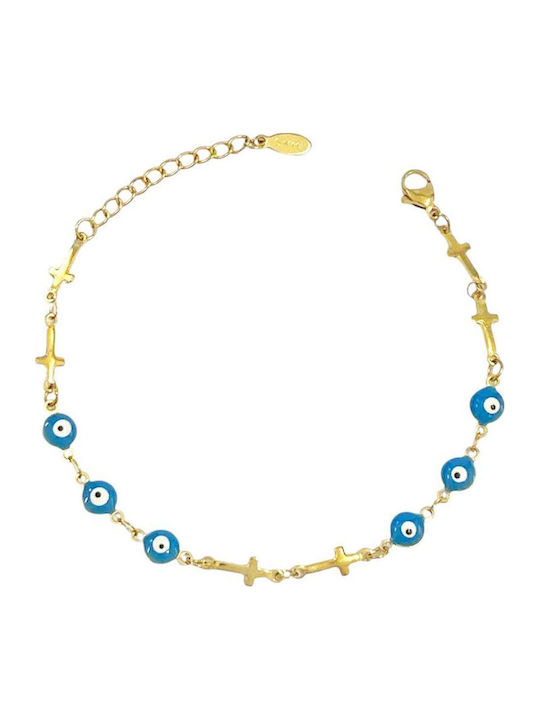 Awear Women's Bracelet with design Eye made of Steel Gold Plated