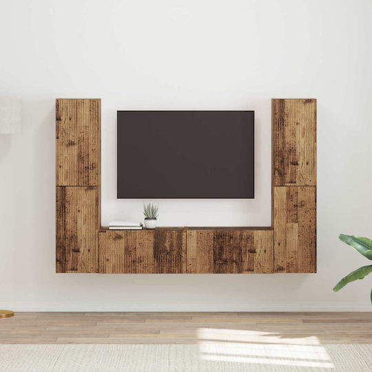 Living Room TV Unit with Lighting Old Wood L30xW31xH60cm