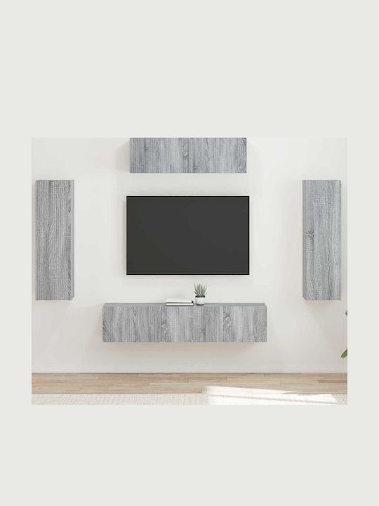 Wohnzimmer TV-Einheit Gray Sonoma mit Beleuchtung L30xB31xH100cm
