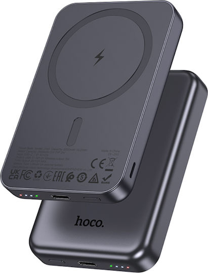 Hoco J160 MagSafe Power Bank 5000mAh 5W Mit USB-C Ausgangsanschlüsse Schwarz