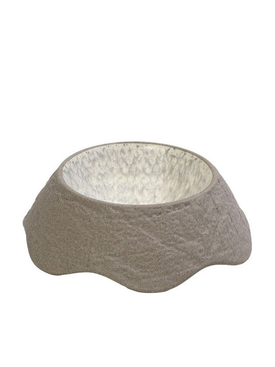 Espiel Spirit Rock Ceramic Salad Bowl Beige 12.5x12.5x3.5cm