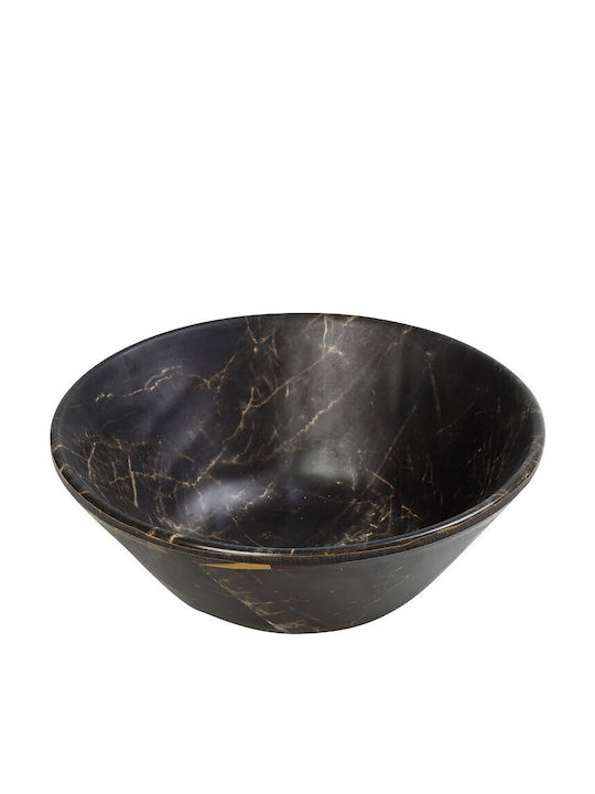 Espiel Tria Wooden Salad Bowl Black 27x27cm