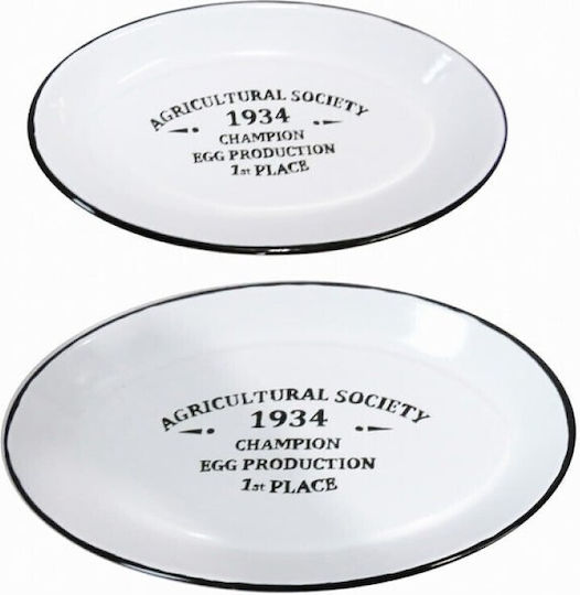 Artekko Metallic Oval Decorative Tray Agricultural Society