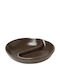 Espiel Porcelain Dessert Divided Serving Plate with 2 Slots Brown Ø9cm SNA1034K6