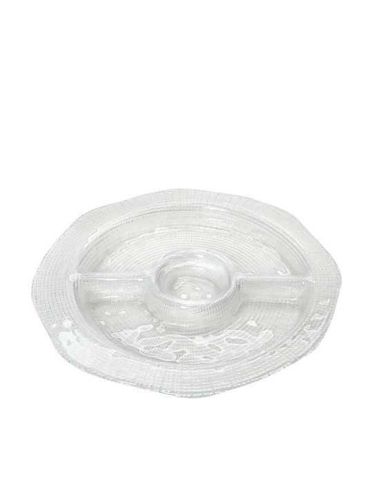 Espiel Infinity Γυάλινη Ορντεβιέρα 2 Θέσεων Διάφανη Ø34xY3cm Π34xΜ34xΥ3cm 4τμχ