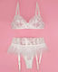 Underwire Lingerie Set White Size XL