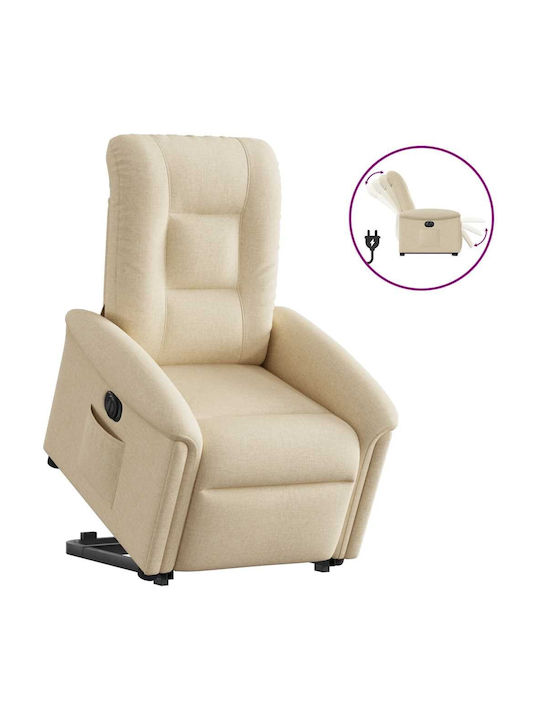 Relaxsessel mit Fußhocker Cream 77x91.5x96cm
