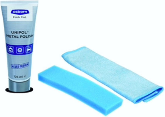 Set Metal Polishing Cream Osborn 125ml Sponge Microfiber Cloth
