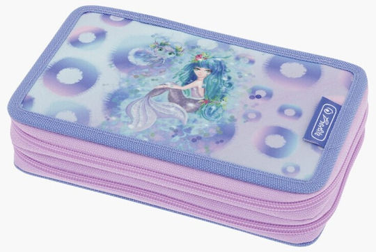Herlitz Mermaid Pencil Case Full 19pcs with 2 Compartments Purple