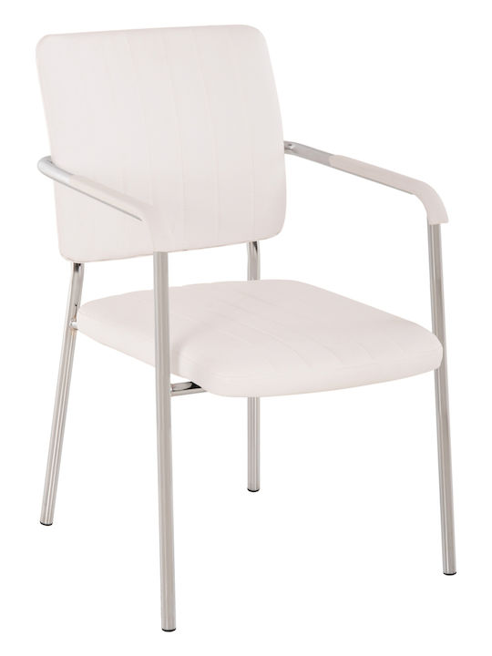 Armchair Visitor Questa with Arms White 56.5x59...