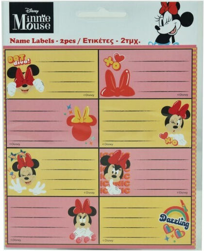 Gim Minnie Notebook Labels 8x4cm 16 Pieces