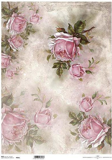 Next Pink Roses Hârtie de orez Decoupage Pink