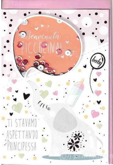 Greeting Card for Newborn 12x17cm in Pink Color 283346