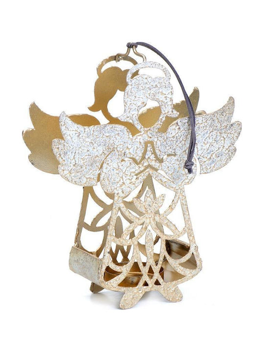 Espiel Angel Christmas Metallic Beige Candlestick 21.5x17cm