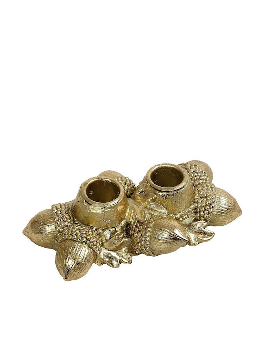 Espiel Christmas Plastic Gold Candlestick 16.5x10cm