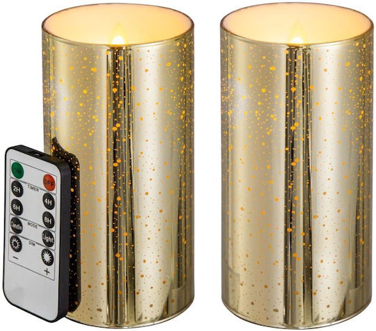 Artekko Christmas Glass Candle 15.2x7.6cm 2pcs