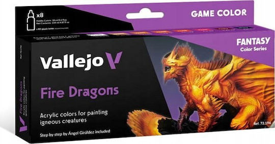 Acrylicos Vallejo Σετ Χρώματα Μοντελισμού Fire Dragons 8τμχ