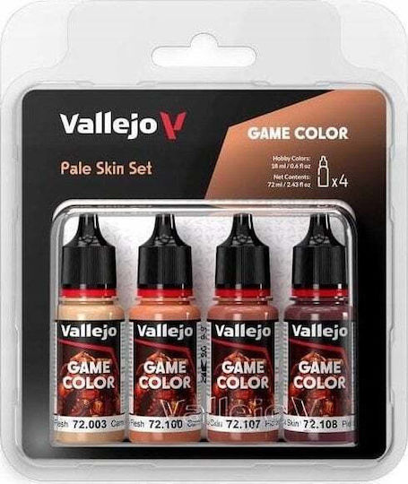 Acrylicos Vallejo Game Model Making Paint Pale Skin Set 18ml