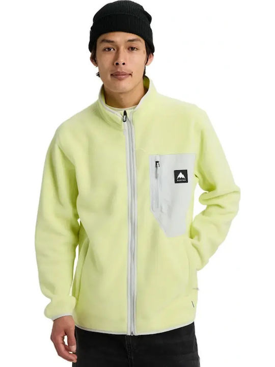 Men's Fleece Cardigan Glow Yellow Green